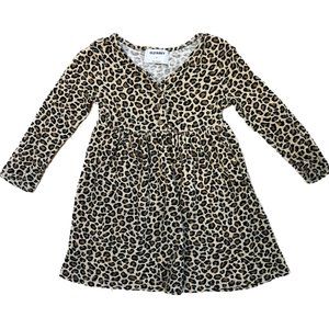 Old Navy Toddler Girls' Fit & Flare Long-Sleeve Dress in Leopard-Print , 4T